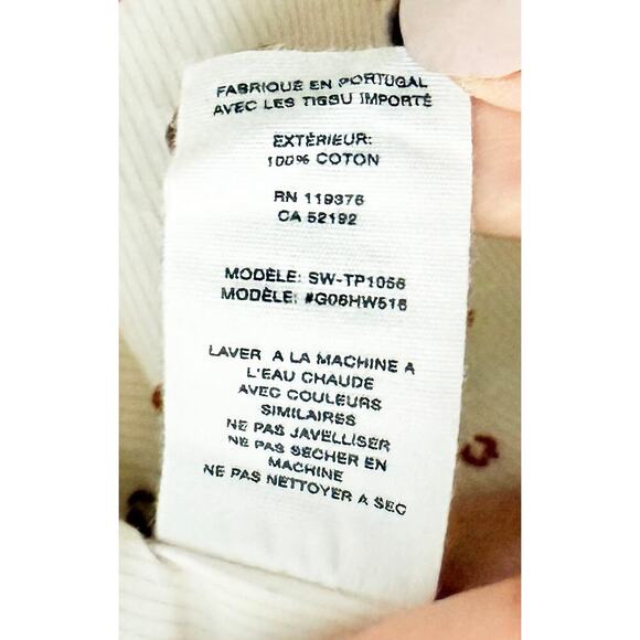 Helmut Lang Womens Button Cotton Up Blouse Cream White Stripe Red Fil Coupe Dots - Picture 7 of 11